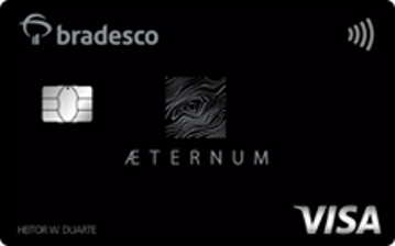 Cartão de Banco Bradesco Prime cor preta com bandeira Visa Infinite