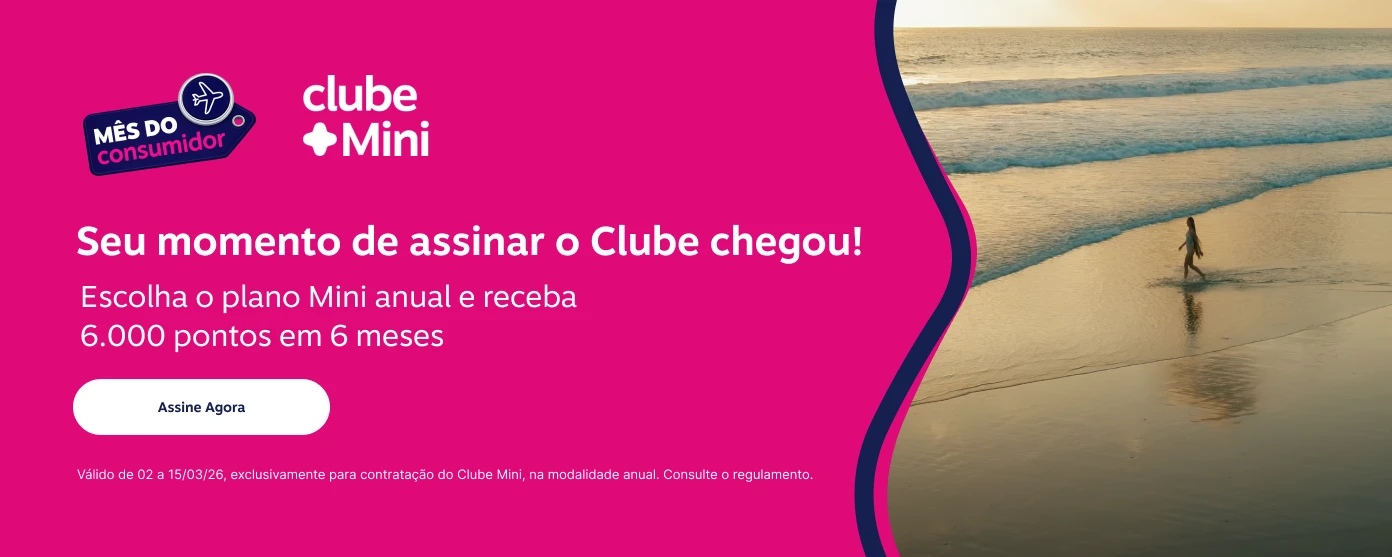 Seu momento de assinar o Clube chegou! Escolha o plano Mini anual e receba 6.000 pontos em 6 meses