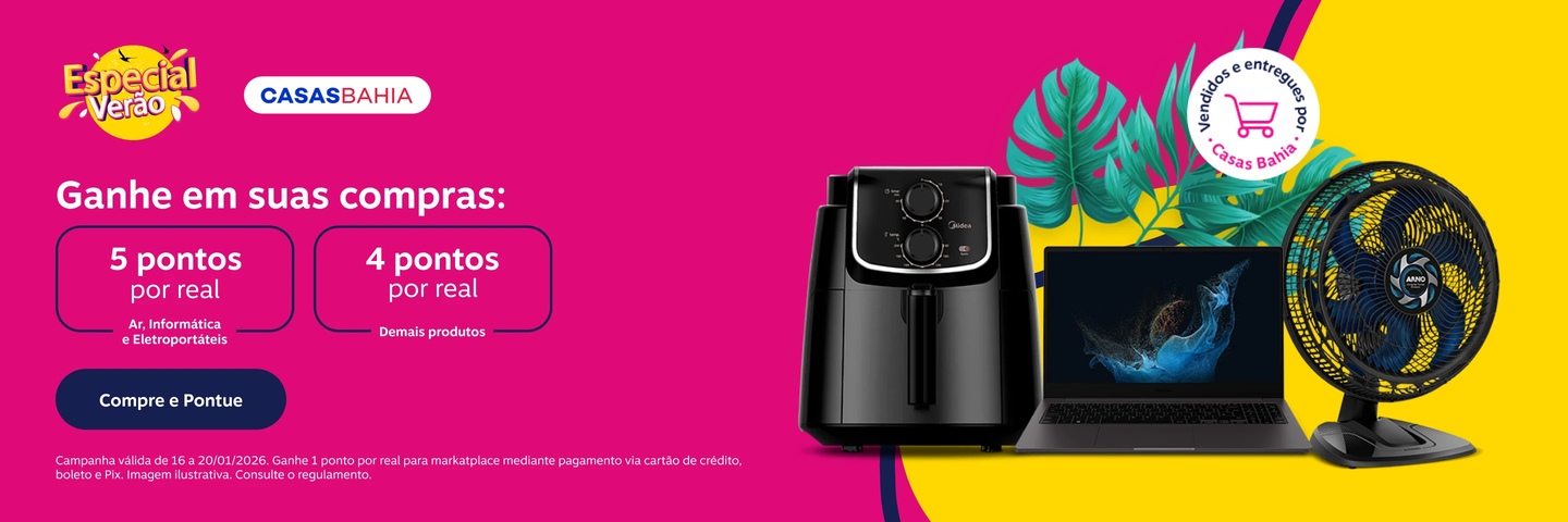 Ofertas para sua casa e mais pontos para você. 5 pontos por real em Ar, Informática e Eletroportáteis e 4 pontos por real para demais produtos
