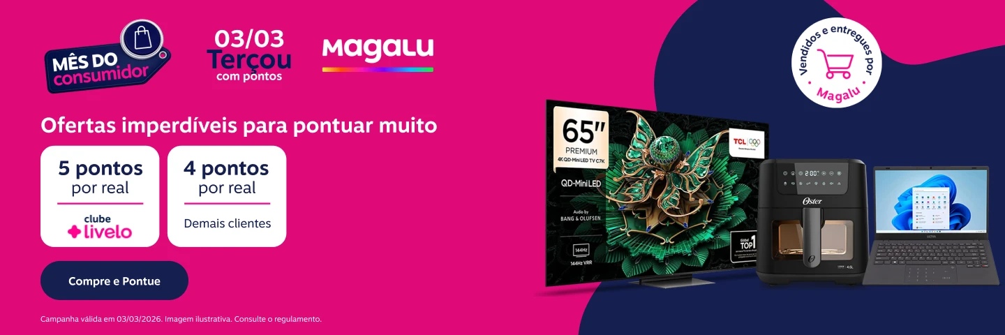 Ofertas imperdíveis para pontuar muito. 4 pontos por real em produtos vendidos e entregues por Magalu e 2 pontos por real para marketplace