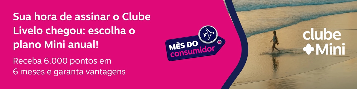 Sua hora de assinar o Clube Livelo chegou: escolha o plano Mini anual! Receba 6.000 pontos em 6 meses e garanta vantagens , imagem clicável, ir para https://www.livelo.com.br/ofertas-clube
