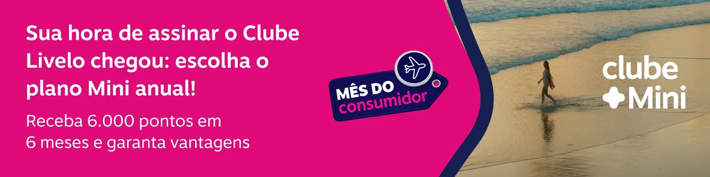 Sua hora de assinar o Clube Livelo chegou: escolha o plano Mini anual! Receba 6.000 pontos em 6 meses e garanta vantagens , imagem clicável, ir para https://www.livelo.com.br/ofertas-clube