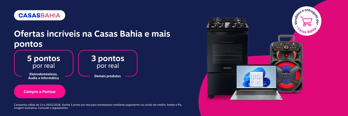 Ofertas incríveis na Casas Bahia e mais pontos. 5 pontos por real com o Clube Livelo e 4 pontos por real para demais clientes