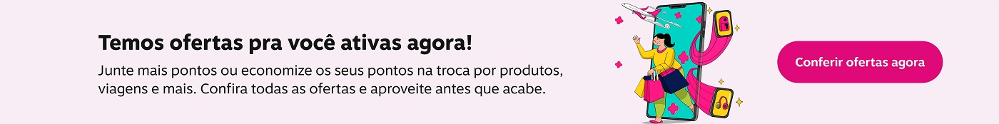 Temos ofertas pra você ativar agora! Junte mais pontos ou economize os seus pontos na troca por produtos, viagens e mais. Confira todas as ofertas e aproveite antes que acabe., imagem clicável, ir para https://www.livelo.com.br/ofertas