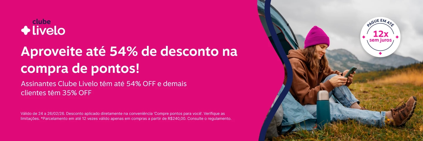 Precisa de mais pontos? Compre com desconto! 54% OFF nos planos Mega e Top. 52% OFF nos planos Mini, Classic, Special, Plus e Super. 35% OFF para demais clientes.  