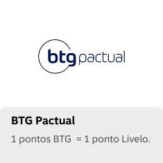 Conheça os parceiros Livelo e transfira seus pontos!, ir para /parceiros-para-livelo/btg-pactual