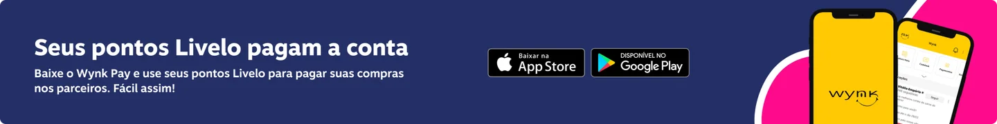 Faixa Parceiro Livelo Wynk, imagem clicável, ir para https://wynk.com.br/app-wynk.html