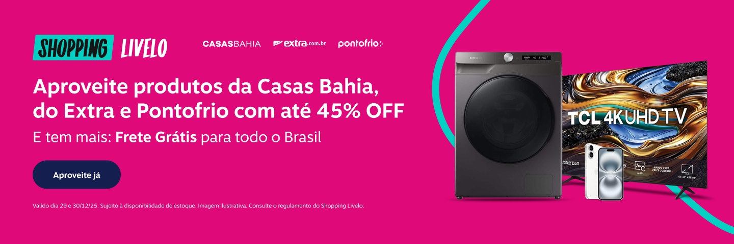  Shopping Livelo. Aproveite produtos da Casas Bahia, do Extra e Pontofrio com até 45 por cento de desconto. E tem mais Frete Grátis para todo o Brasil.
