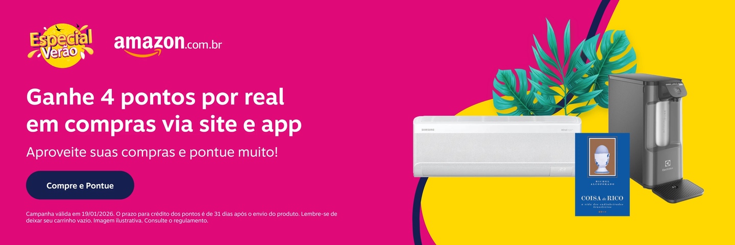  Ganhe 4 pontos por real em compras via site e app na Amazon. Aproveite suas compras e pontue muito!  