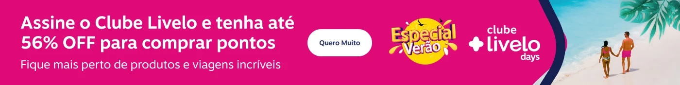 Assine o Clube Livelo e tenha até 56% OFF para comprar pontos. Fique mais perto de produtos e viagens incríveis., imagem clicável, ir para https://www.livelo.com.br/compra-de-pontos/produto/LIVCompraDePontos?skuId=LIVSKUCompraDePontos