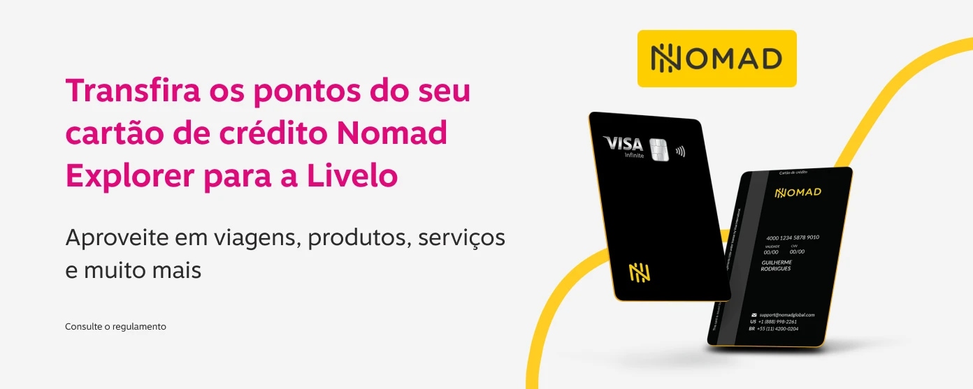 Transfira pontos Nomad para a Livelo