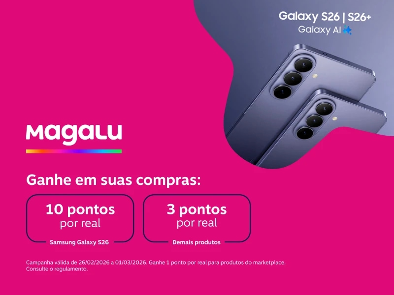 Aproveite as ofertas para pontuar mais. 3 pontos por real em vendidos e entregues por Magalu e 1 ponto por real para marketplace
