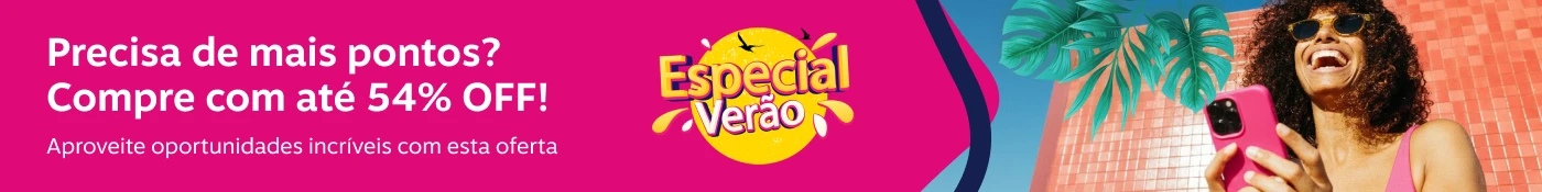 Precisa de mais pontos? Compre com até 54% OFF! Aproveite oportunidades incríveis com esta oferta 