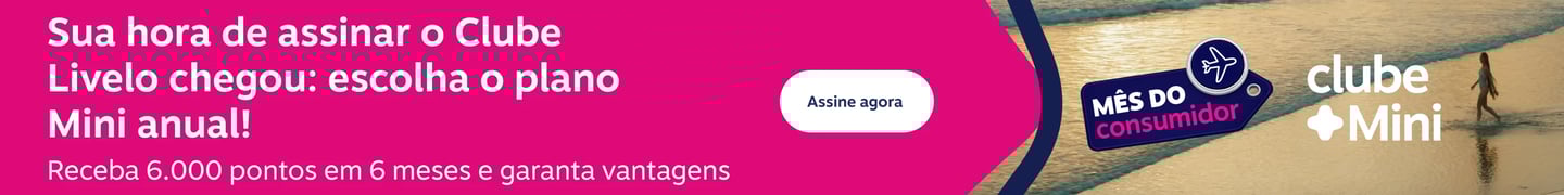 Sua hora de assinar o Clube Livelo chegou: escolha o plano Mini anual! Receba 6.000 pontos em 6 meses e garanta vantagens , imagem clicável, ir para https://www.livelo.com.br/ofertas-clube