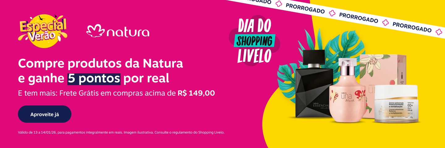 Especial Verão. Shopping Livelo. Compre produtos da Natura e ganhe 5 pontos por real. E tem mais: Frete Grátis em compras acima de 149 reais.