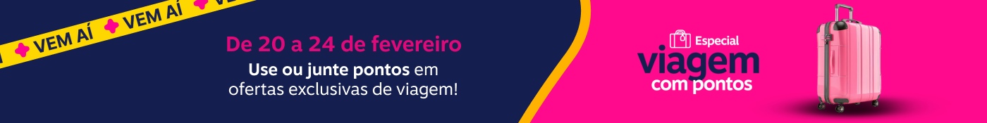 De 20 a 24 de fevereiro. Use ou junte pontos em ofertas exclusivas de viagem!