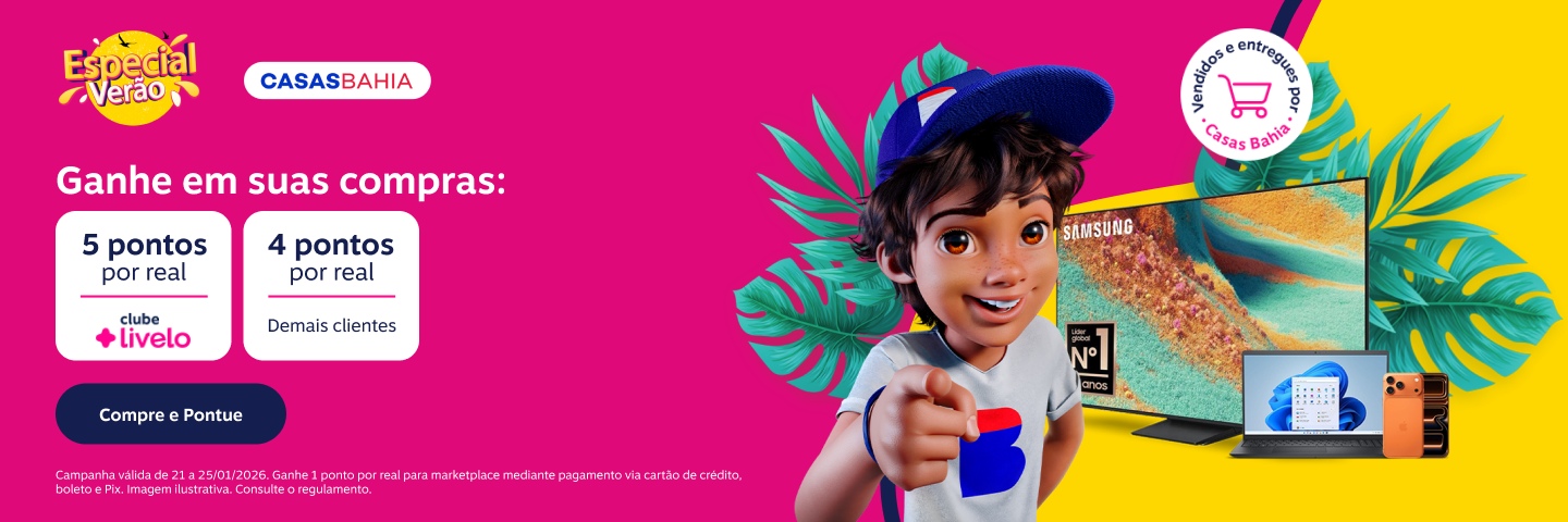 Ganhe em suas compras: 5 pontos por real com Clube Livelo e 4 pontos por real demais clientes 