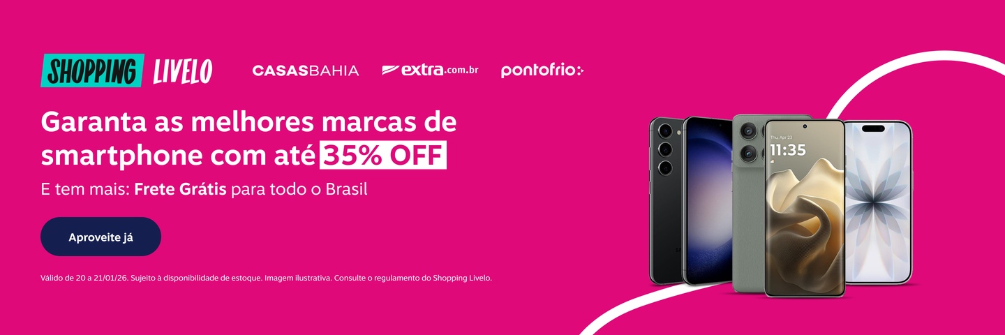 Shopping Livelo. Casas Bahia, Extra e Pontofrio. Garanta as melhores marcas de smartphone com até 35 por cento de desconto. E tem mais: Frete Grátis para todo o Brasil