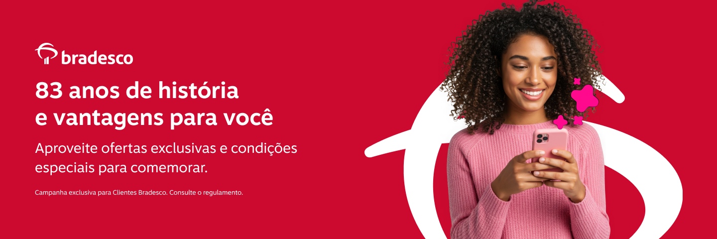 83 anos de história e vantagens para você. Aproveite ofertas exclusivas e condições especiais para comemorar.