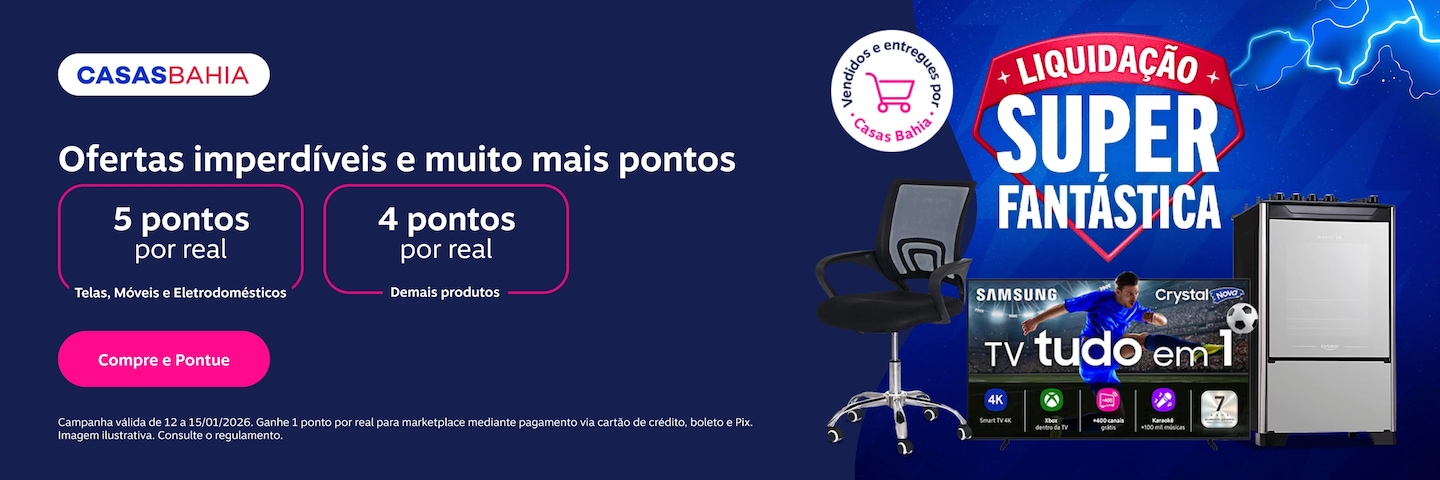 Vendidos e entregues por Casas Bahia. Ofertas imperdíveis e muito mais pontos. 5 pontos por real em Telas, Móveis e Eletrodomésticos e 4 pontos por real para demais produtos