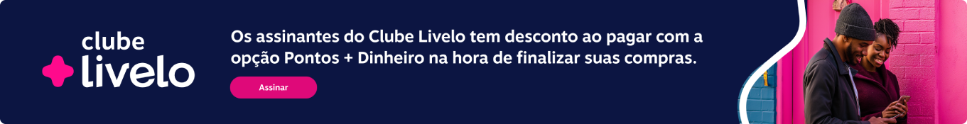 Os assinantes do Clube Livelo tem desconto ao pagar com a opção Pontos + Dinheiro na hora de finalizar suas compras., imagem clicável, ir para https://pontos.livelo.com.br/clube